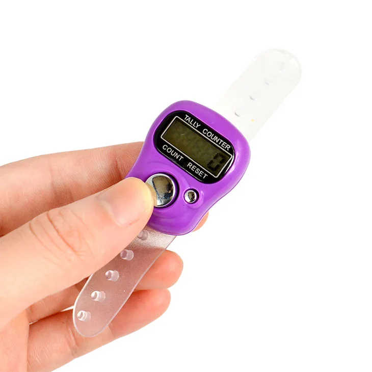 Sewing Counter Mini Digit LCD Digital Golf Finger Hand Ring Stitch Marker Row Tally Electronic Counter Clicker For Sewing Knitting Weave Tool