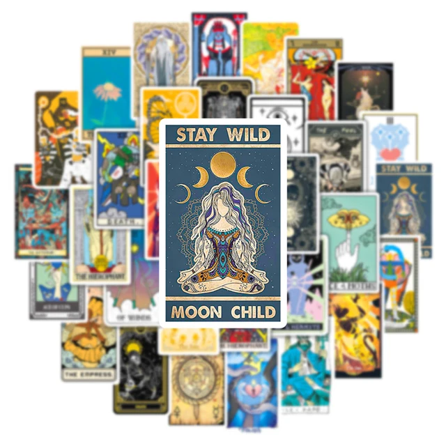 10pcs Tarot Card, Cat Tarot Stickers- Scrapbooking, journaling Crafts