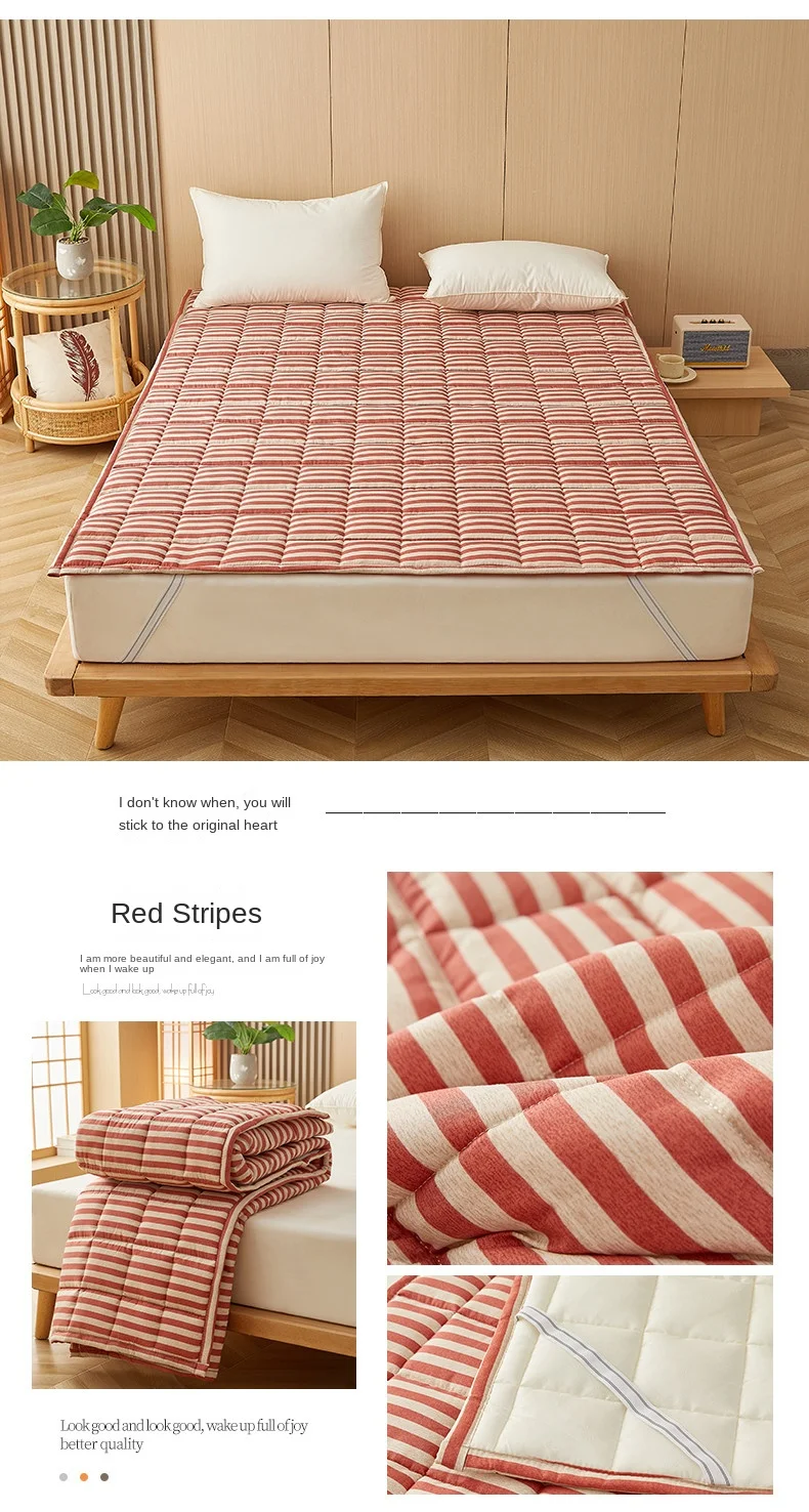 Description Picture 3 of itemCotton Mattress Protector Cover Pad Washable Mattress Bed Protector with Elastic Band Tatami Floor Mat Single Double Bed Sheet