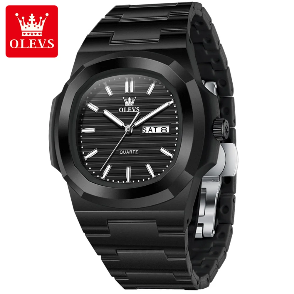 OLEVS 5627 ساعة كوارتز مضيئة فاخرة للرجال مقاومة ل...