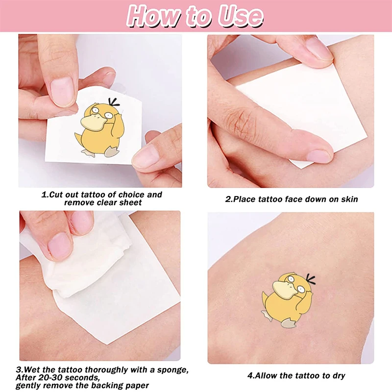 Pokemon Luminous Tattoos for Kids Pikachu Styles Temporary Tattoos Stickers Boys Girls Glow Party Supplies Gifts for Children 5
