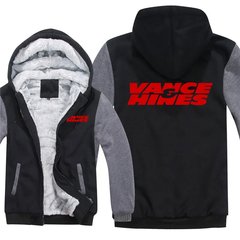 Vance and Hines Hoodies Men Coat Winter Warm Fleece Vance and Hines Sweatshirts Jacket 6