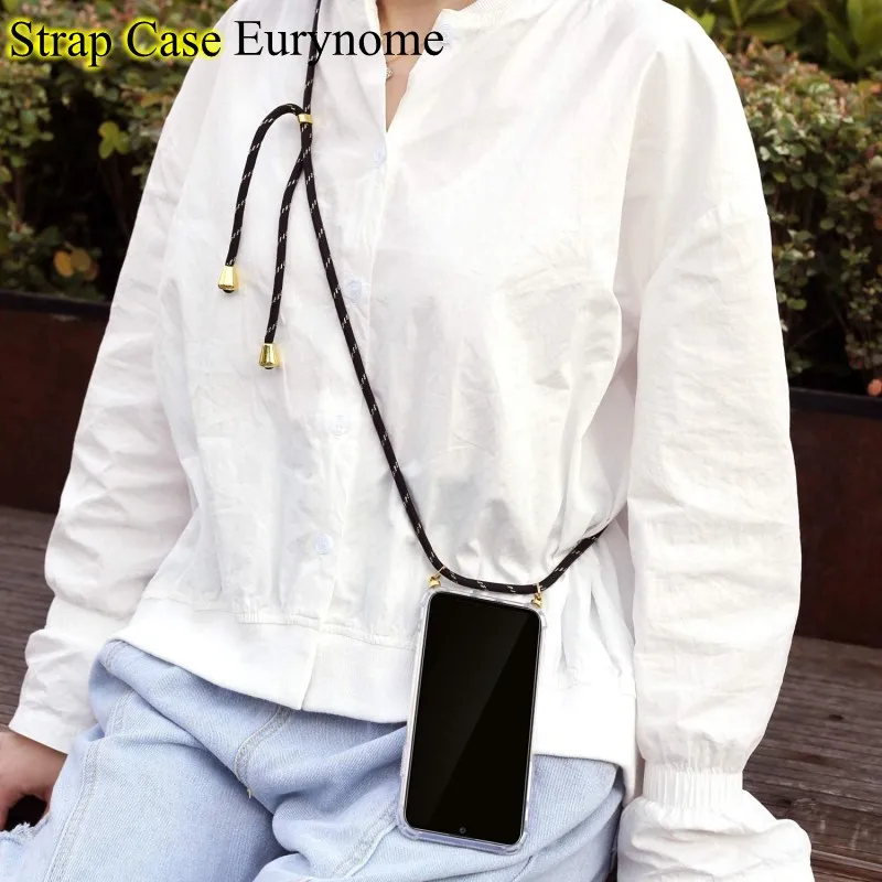 Clear Crossbody Phone Case with Lanyard Necklace and Shoulder Strap