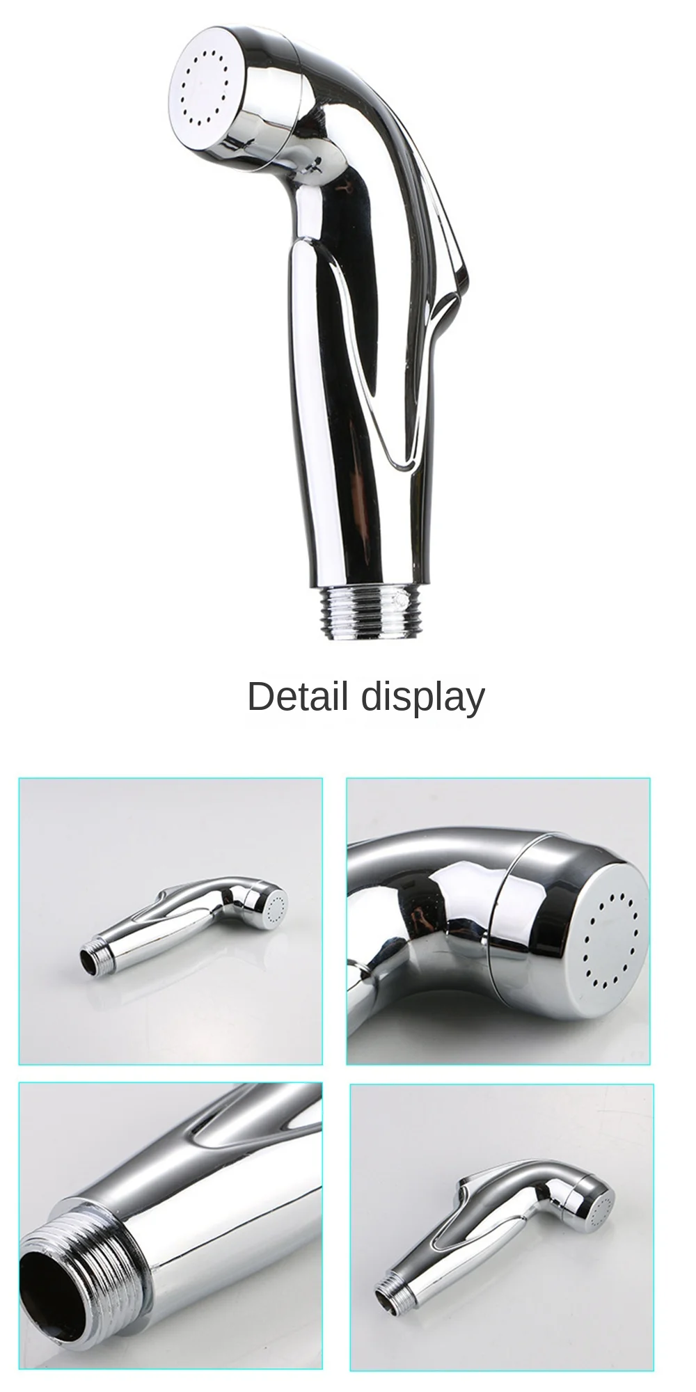 Description Picture 3 of item1/2PCS Toilet bidet Sprayer shower head silver plastic wc clean Handheld Bathroom accessories water hose spray wash Faucet anal