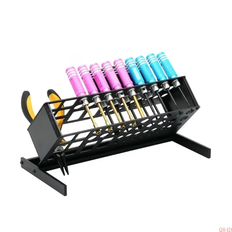 Q84D 헤비 듀티 금속 데스크탑 스크루 드라이버 주최자 도구 액세서리 용 스토리지 랙 홀더 소형 도구 키트 관리