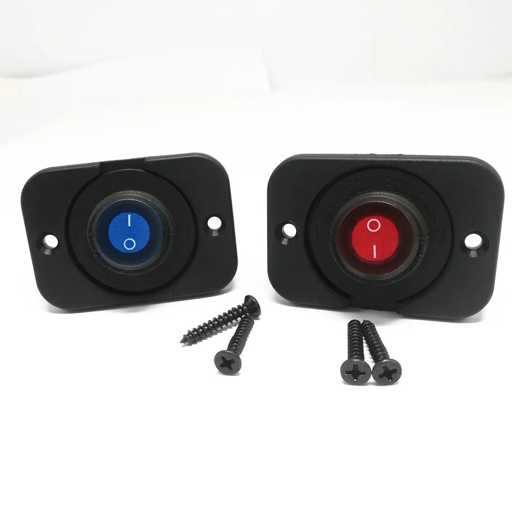 Waterproof Round Rocker Toggle Switch Spst On/off Control 20a Dc12v Led