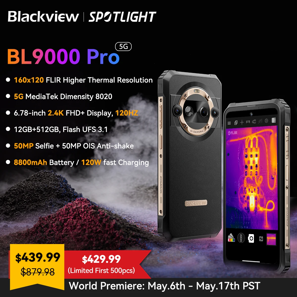 Смартфон Blackview BL9000 PRO, 6,78 дюйма, 12 + 512 ГБ®8800mAh Android 14 Смартфон Blackview BL9000 PRO, 6,78 дюйма, 12 + 512 ГБ®8800mAh Android 14
