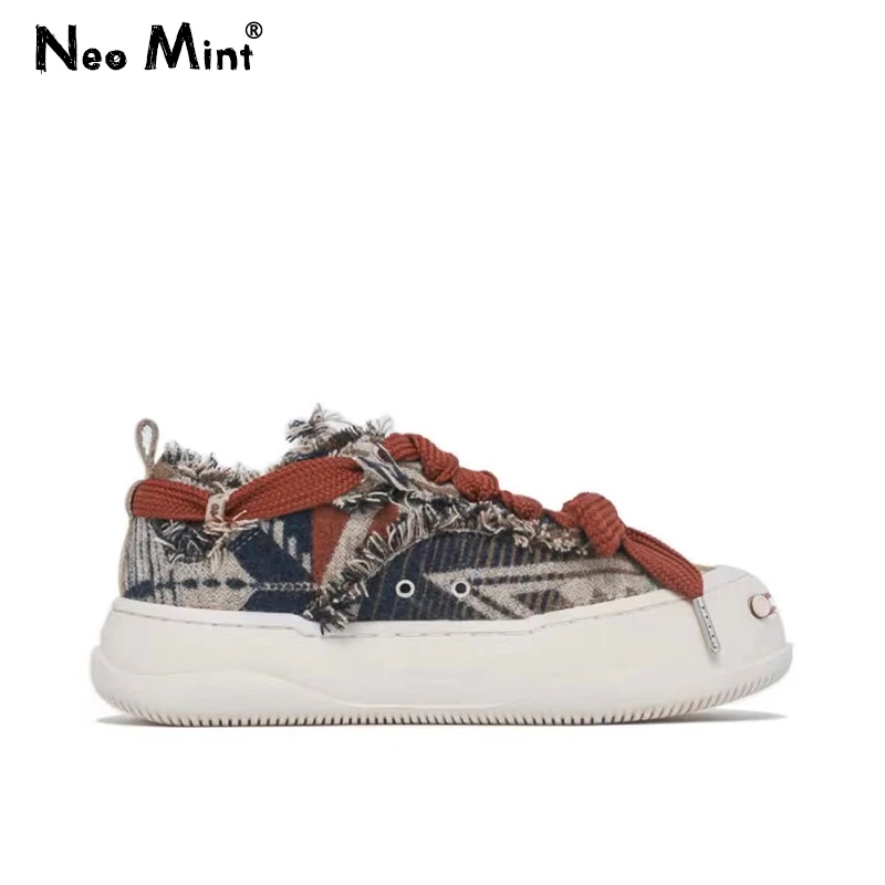 

Luxury Brand Designer Women Sneakers Chunky Platform Canvas Shoes 2023 Ins Street Style Female Footwear Outdoor Half Slippers