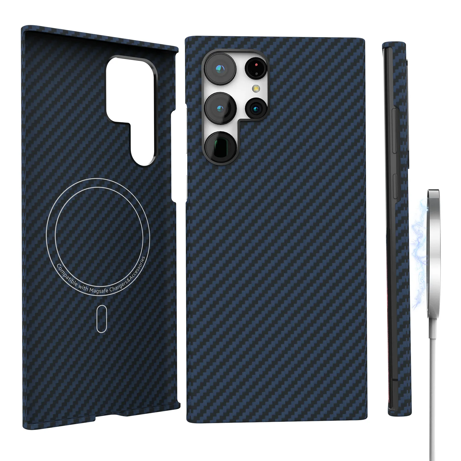 ForSamsungGalaxyS22UltraCaseMagsafeCarbonFiberCoverfor