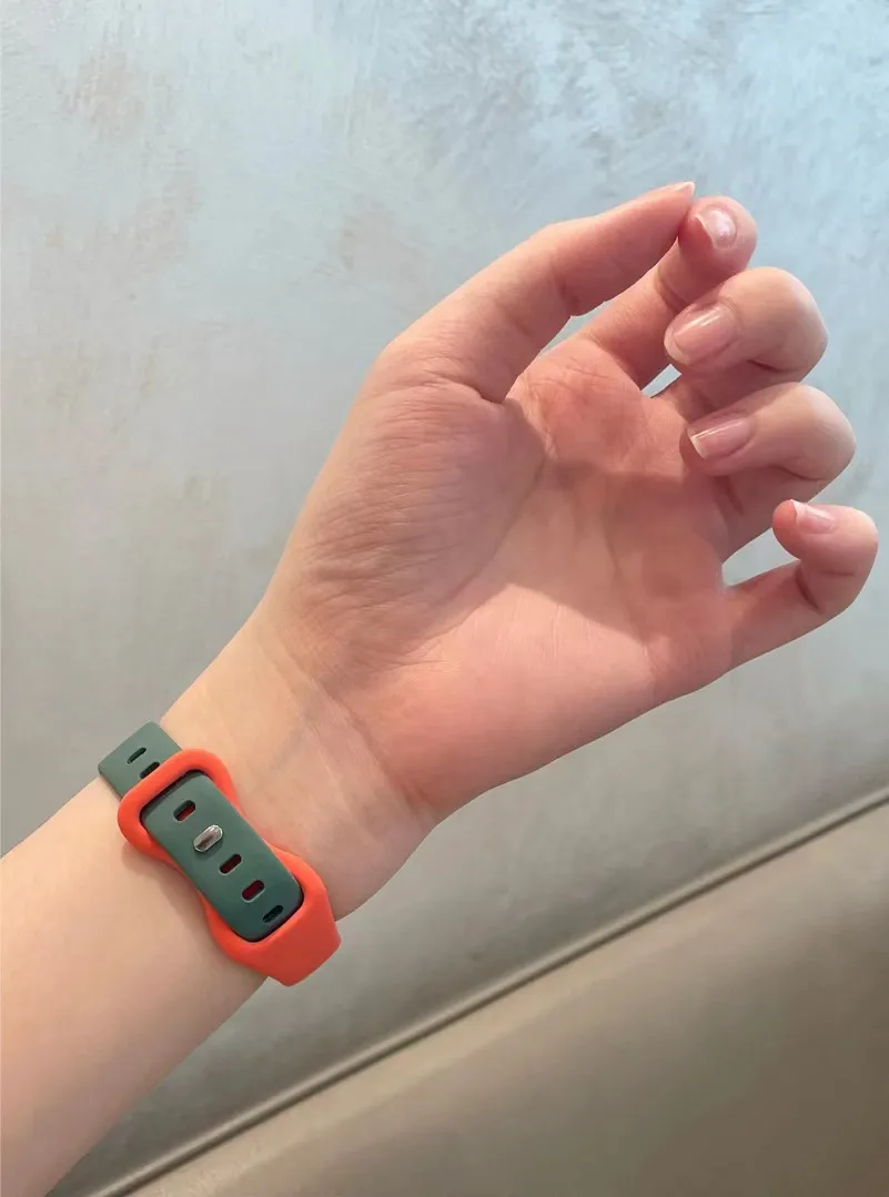 Stylish Color Block Silicone Strap with Lovely Case