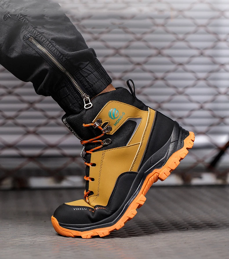 Waliantile Men Safety Boots For Welding Industrial Working Shoes Anti-smashing Steel Toe Waterproof Safety Indestructible Boots