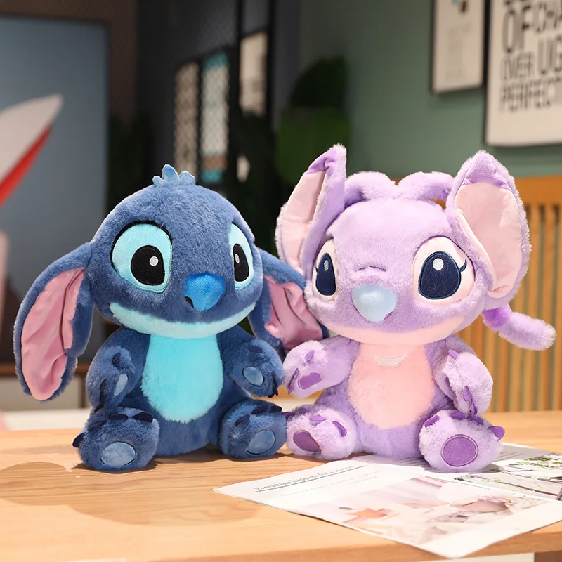 Fluffy Disney Lilo & Stitch Plush Toys Kawaii Soft Blue Purple Elf Disney Lilo & Stitch Stuffed Doll Anime Movie Xmas Gift
