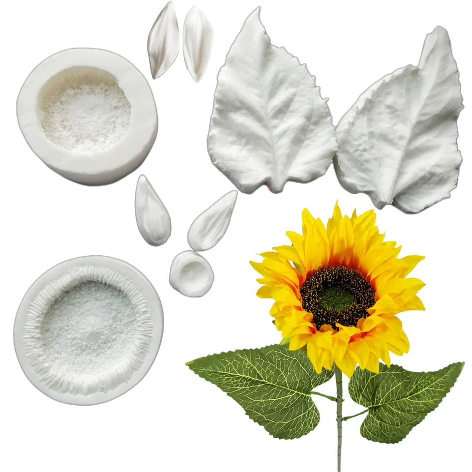 Fiore Petalo Venatore Silicone Torta Stampi Fondente Decorazione Attrezzo Cioccolato Sapone Biscotti per Cottura, Fai da Te Teglie e Sugarcraft Gumpaste Cottura Al Forno Cucina Forniture - Ibisco