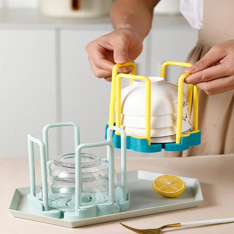 

Dishwater Rack Dinnerware Bowl Plate Holder Plastic Stretchable Tableware Drainer Kitchen Organizer Practical Stylish Drainage