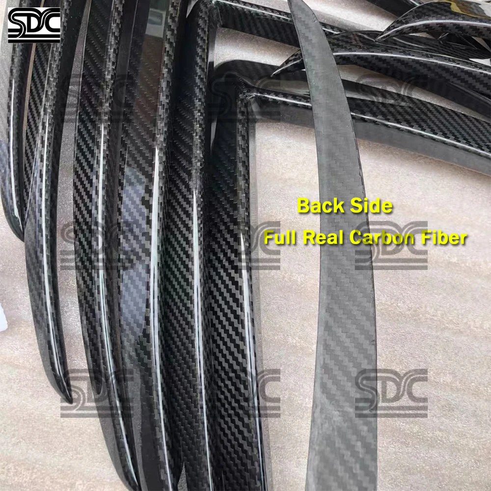 테슬라 모델 X 플레이드 2021+용 리얼 드라이 카본 파이버 프론트 카나드, 프론트 범퍼 스플리터 트림, 안개등 프레임 (2개/세트)