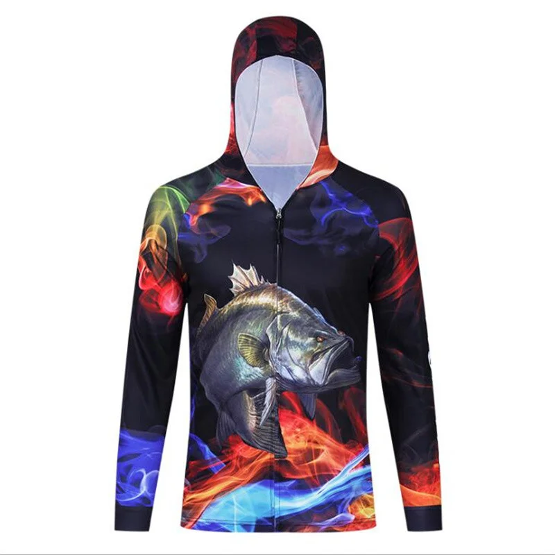 Fly Fishing Clothes Anti-UV Long Sleeve Fishing Jersey Professional Breathable Quick Dry Fishing Hoodie Outdoor Men Clothes Coat
