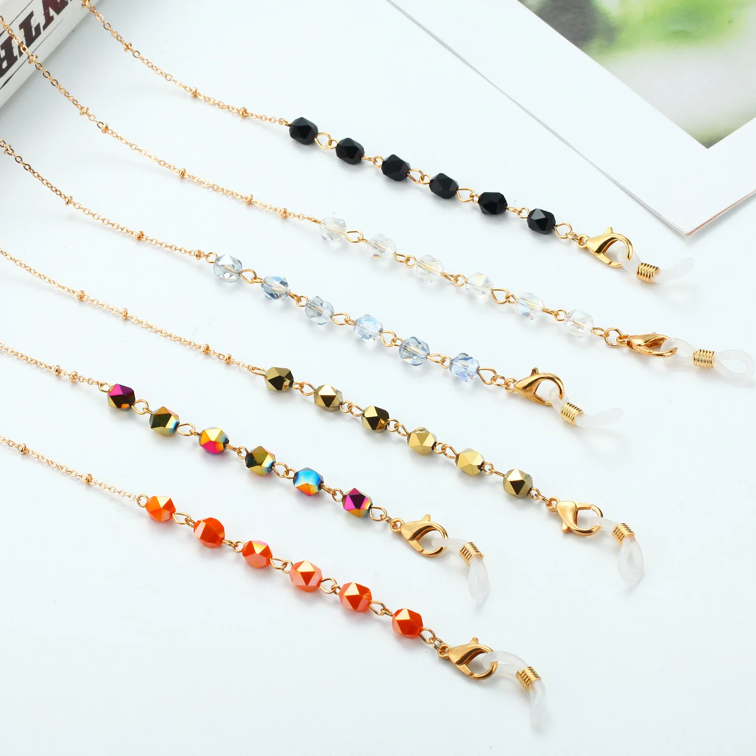 

Fashion Acrylic Crystal Eyeglass Chain Beaded Neckband Sunglasses Chain Mask Lanyard Holder Glasses Chain Jewelry For Women