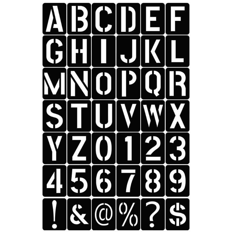 Alphabet Stencils 1 Inch Plastic Letters and Numbers Interlocking Kit 138  for sale online