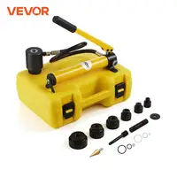 VEVOR 10Ton Hydraulic Knockout Punch Driver Kit 1/2"-2" w/ 6 Dies Carbon Steel Sheet Hole Opener Repair Tool Manual Hole Digger 1