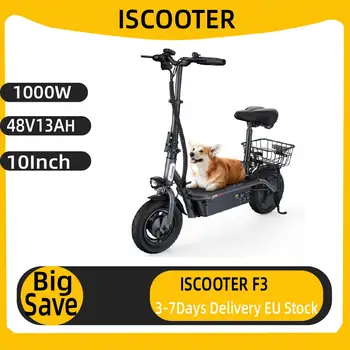 ISCOOTER F3 City Scooter Elettrico 1000W Motore Escooter 48V13AH Batteria Pieghevole Per Adulti E-Scooter 10 Pollici Tubeless Pneumatico Escooter