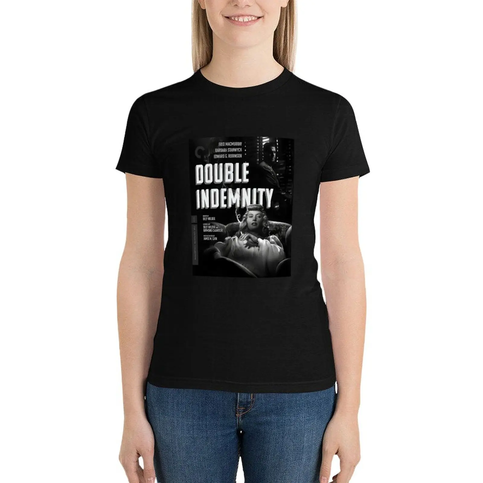 

Double Indemnity Poster Pos T-Shirt summer top Short sleeve tee hippie clothes aesthetic clothes ariat shirts for Women