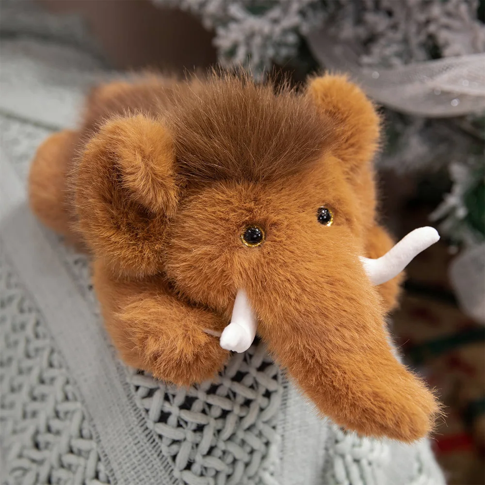 Wildlife Simulated Mammoth Plush Toy Stuffed Animal Mammut Dolls Fluffy Plushie Home Decor Gift for Christmas Birthday