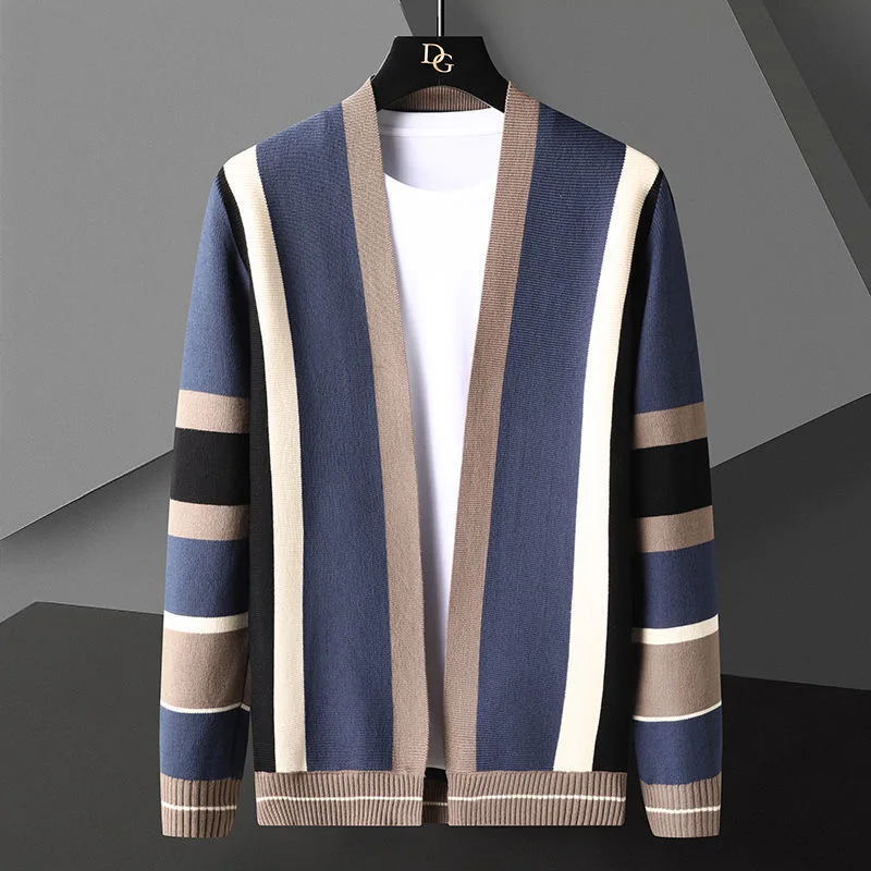 contrast striped knitted cardigan 