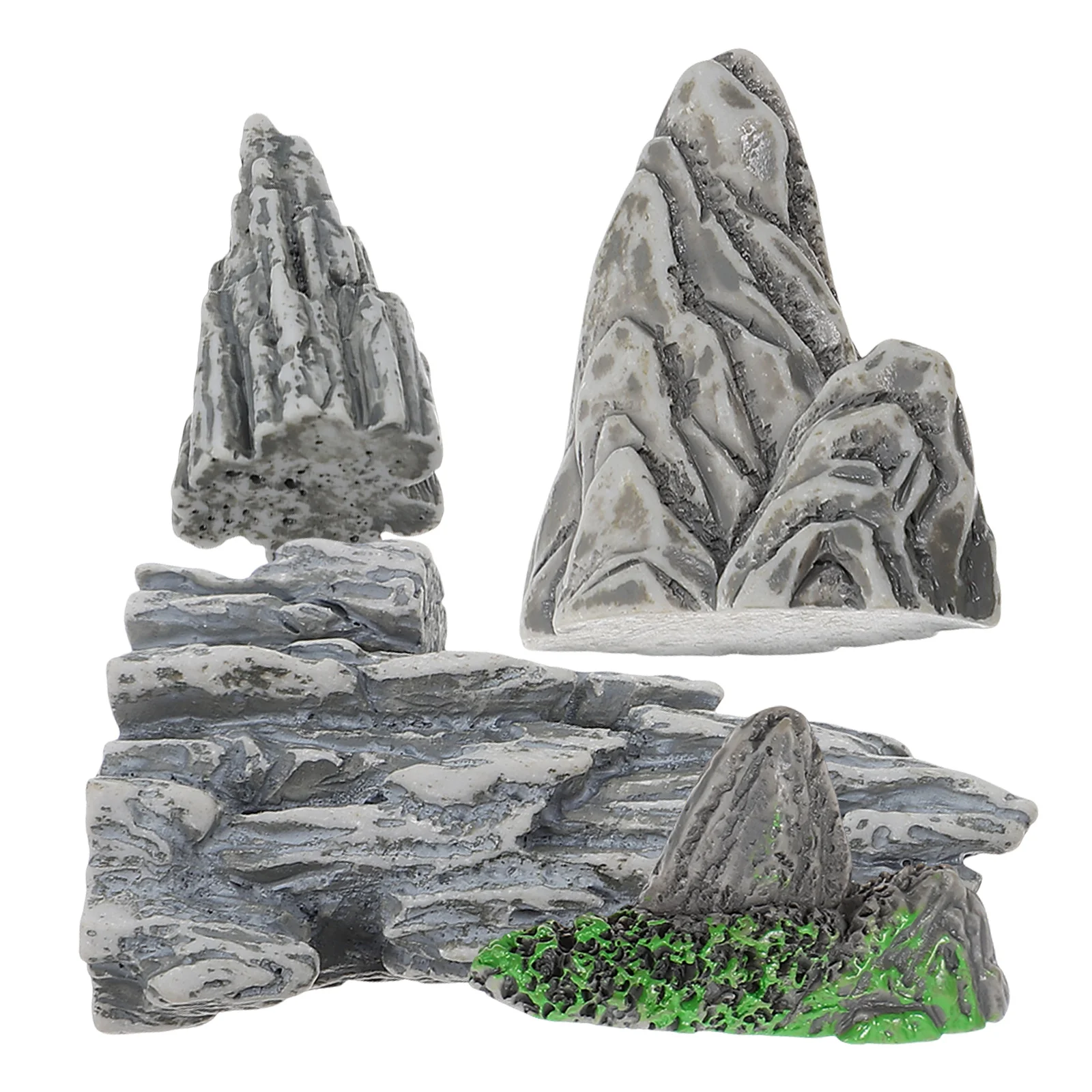 4Pcs/set Artificial Mountain Rocks Fake Garden Stones Rockery Miniature Landscape Ornament Resin Bonsai Pot Rockery Figurine miniature ornament,resin ornaments,miniature figurines,resin crafts