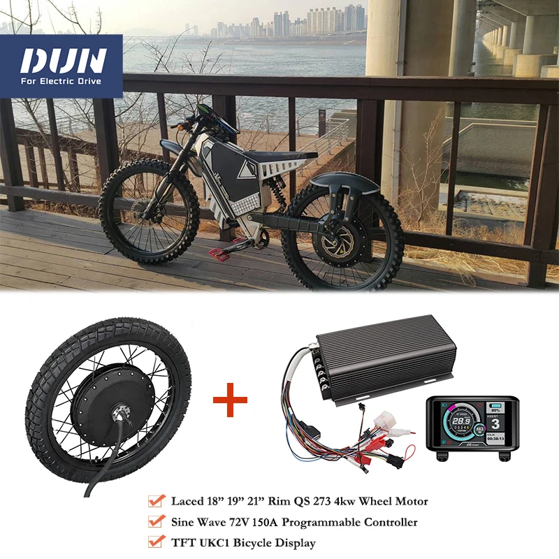

Powerful 4000w Electric Bike Hub Motor With 17'' 18'' 19'' 21'' Rim 72V 150A Controller Sine Wave and TFT Display For E-Bicycle