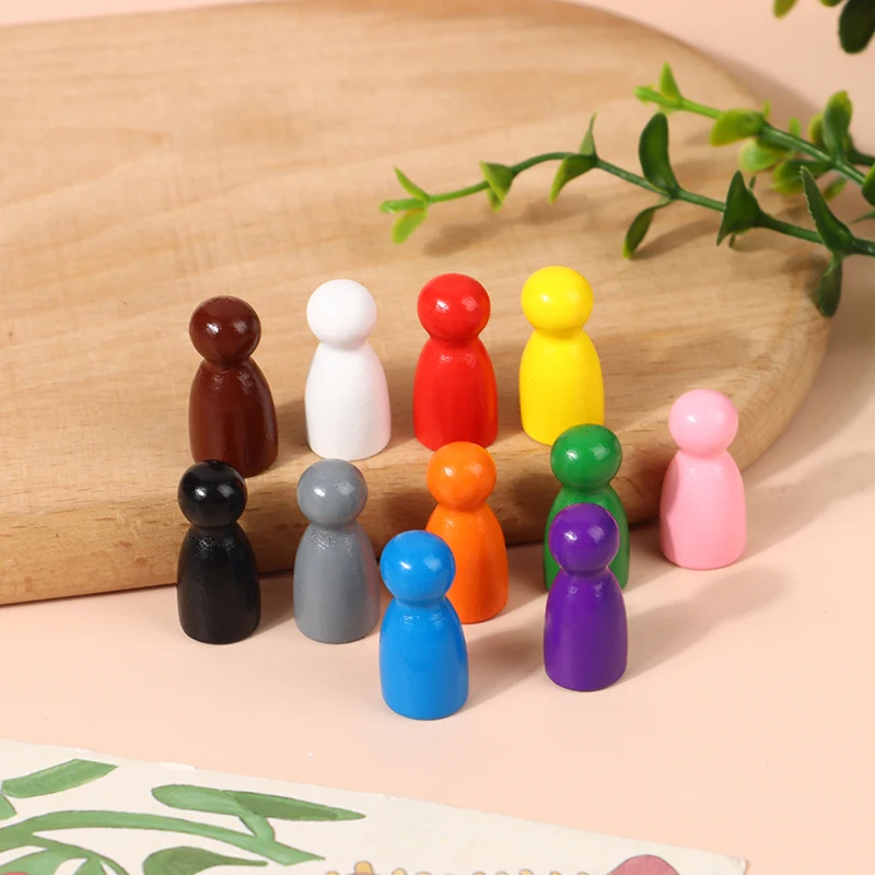 

20Pcs/Set 25*10mm Wooden Humanoid Chess Pieces Wood Pawn/Chess Card Pieces For Board Games Wood Pawn DIY Accessories