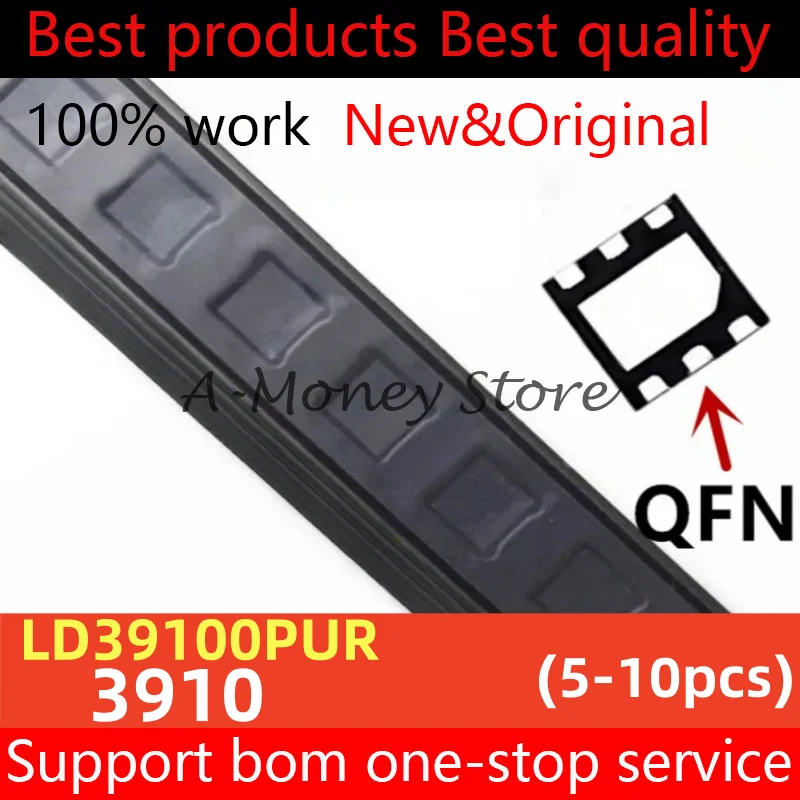 (5-10pcs)3910 LD39100PUR QFN-6
