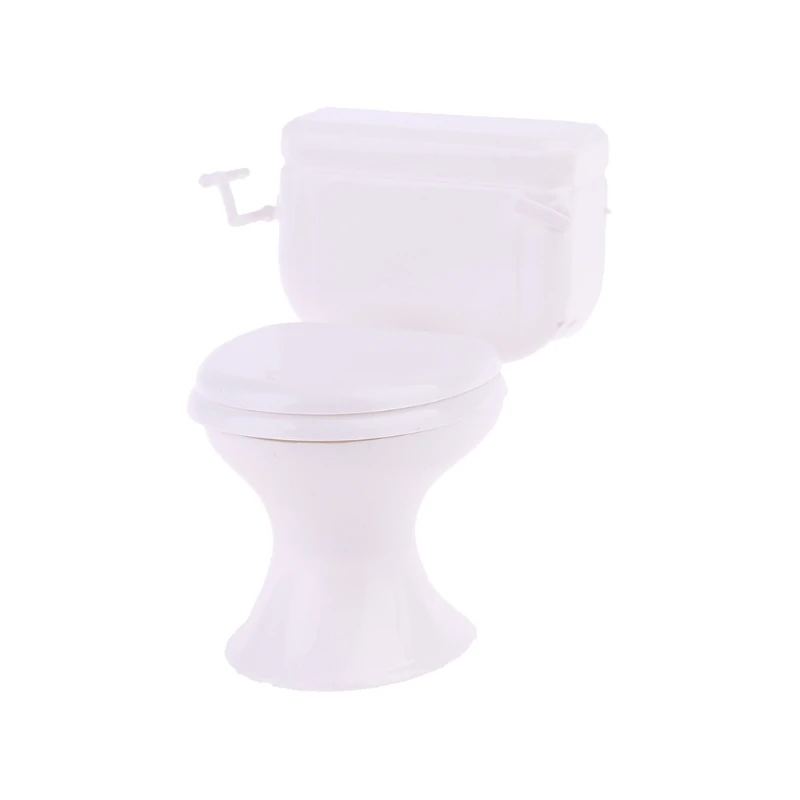 

Dollhouse Miniature Furniture Vintage Bathroom Model White Toilet Baby Pretend