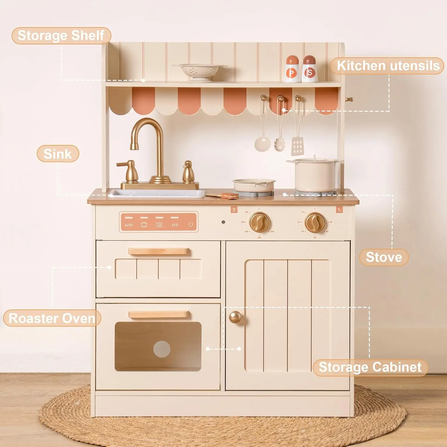 Wooden Kids Play Kitchen 2