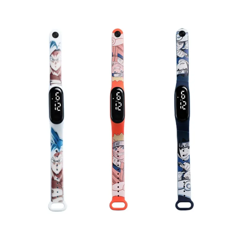 Anime Dragon Ball Child Watch Cartoon Naruto Bracciale Impermeabile Led Digital Touch Watch Saiyan Watch Toy Gift