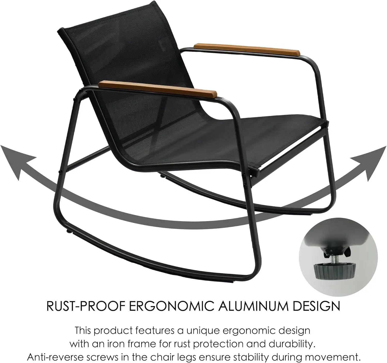 4 Piece Patio Furniture Set Outdoor Conversation Set with 2 Patio Dining Chairs and Tempered Coffee Table Strong Powder Coated