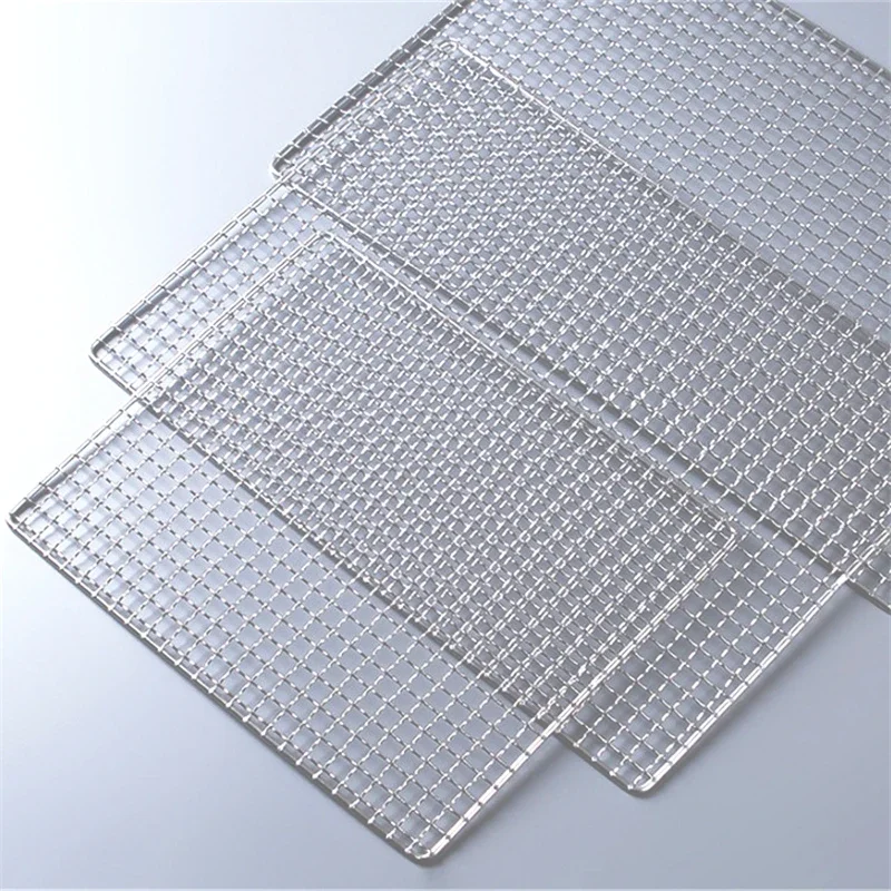 Non-stick Barbecue Grilling Mats High Security Grid Shape BBQ Mat with Heat Resistance rotisserie 304 Stainless steel net