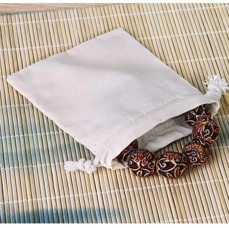 50 PCS/Lot 8x10 10x12 17x23 20x30cm Big Natural Cotton Bags Drawstring Pouches Gift Packaging Bag (Extra Cost For Custom Logo)