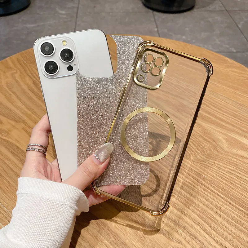 Überzug Stoßfest Klar Magnetring Telefon Fall Für Samsung Galaxy A05S A04S A03S A02S A52S M02 M12 M22 M32 4G Glitter Abdeckung_voghion.com