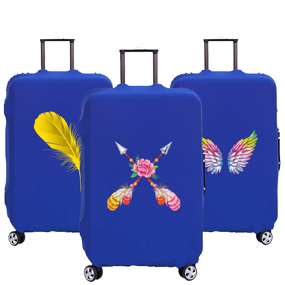 

Luggage Case Protective Cover Elasticity Dust-proof Feather Print Travel Suitcase Covers Apply To 18-32 Inch Trolley Suitcase