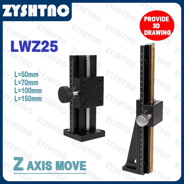 แกน X หรือ Z LWX25 LWZ25 Dovetail Groove Linear ยาวจังหวะ Fine-Tuning ตารางเลื่อน Manual Displacement ตัดแพลตฟอร์ม 1