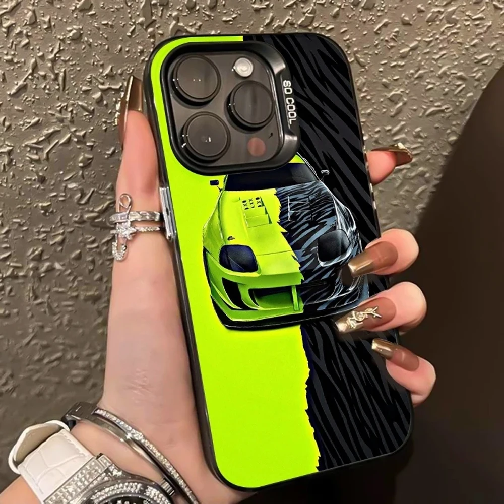 Luxury Black Green Matte Phone Case