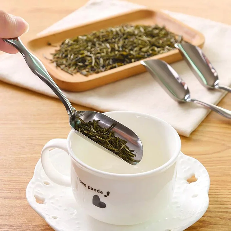 Small Stainless Steel Coffee Spoon Tea Shovel Teaspoon Long Handle Dessert Spoon Home Kitchen Tableware