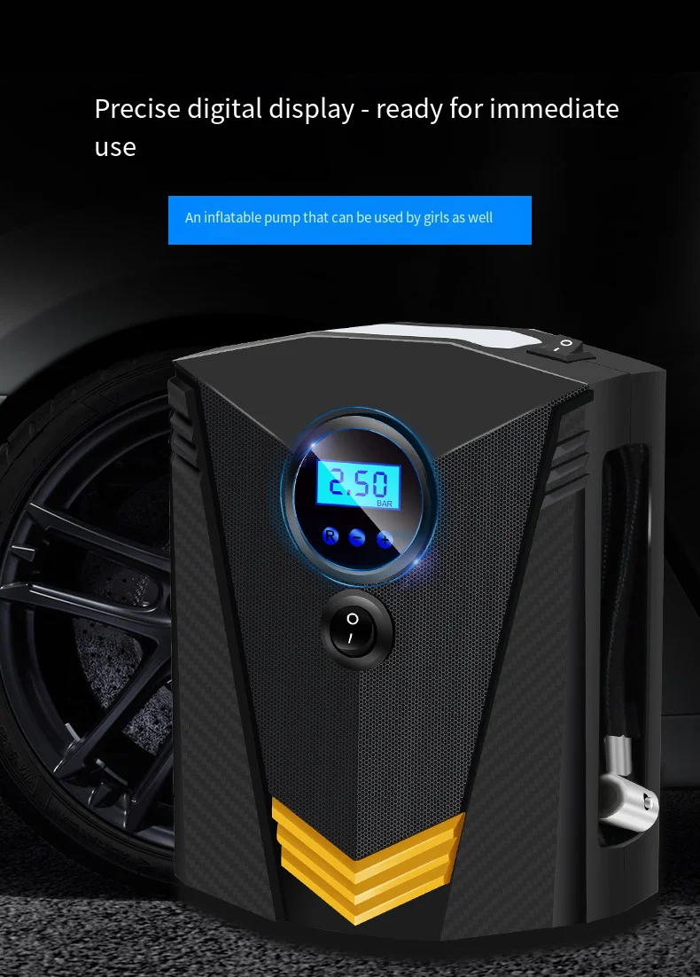Air Compressor Portable Automobile Digital Tire Inflation Pump LED Lamp Compressor For Car Motorcy