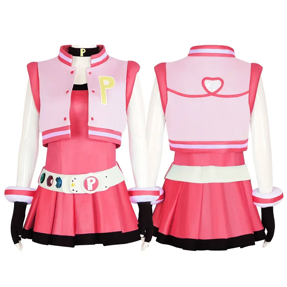Anime Powerpuff Girls Cosplay Costume Blossom Buttercup Bubbles Adult Women Dress Suit Uniform Halloween Outfit Party