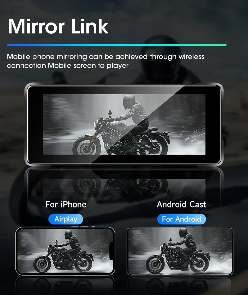 Srnubi Motorrad GPS Navigation Wasserdicht drahtlos Carplay 6,86 Zoll Bildschirm Tragbare Motorrad Android Auto Monitor DVR