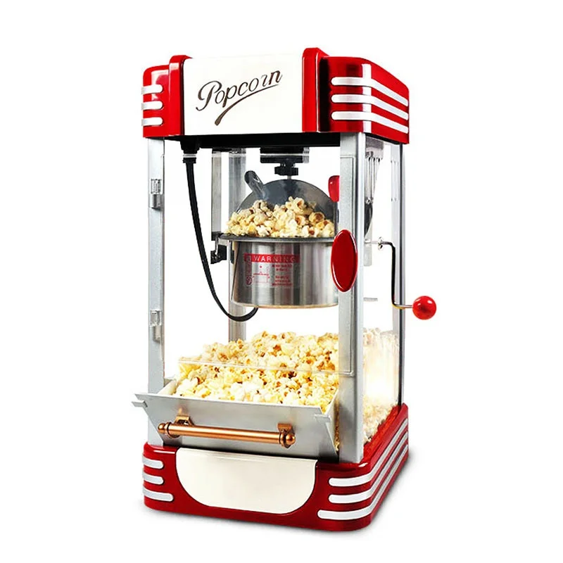 

New Commercial Automatic Hand Crank Mini Small Children's Popcorn Machine Ball Type Home Popcorn Machine
