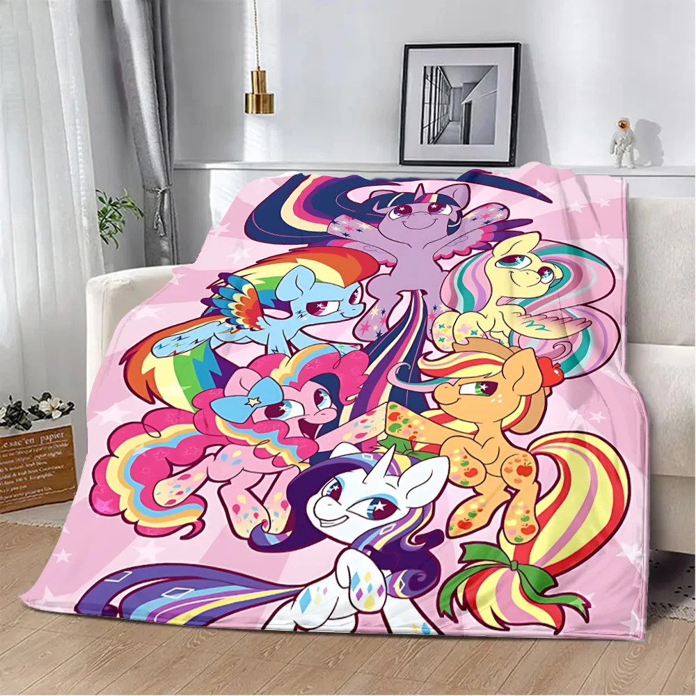 Cartoon Printed Blanket Picnic Blankets Warm Blanket Soft and Comfortable My Little P-Ponys Blanket Home Travel Birthday Gift 4