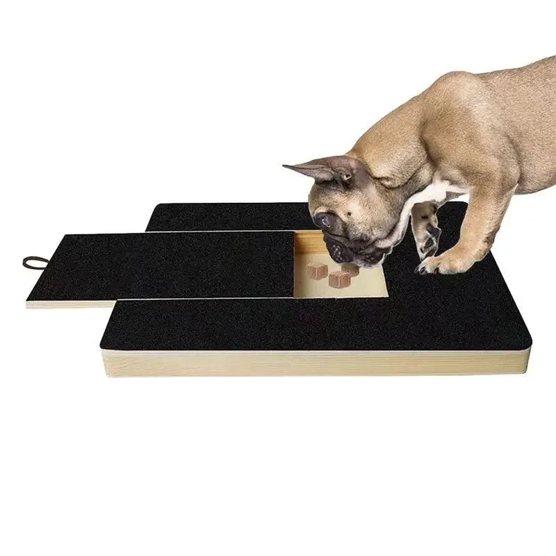 Dog Nail Scratch Pad Wooden Dog Nail File Board with Built-in Snack Box Sandpaper Puppy Grinding Pad Sturdy Sandpaper Deck