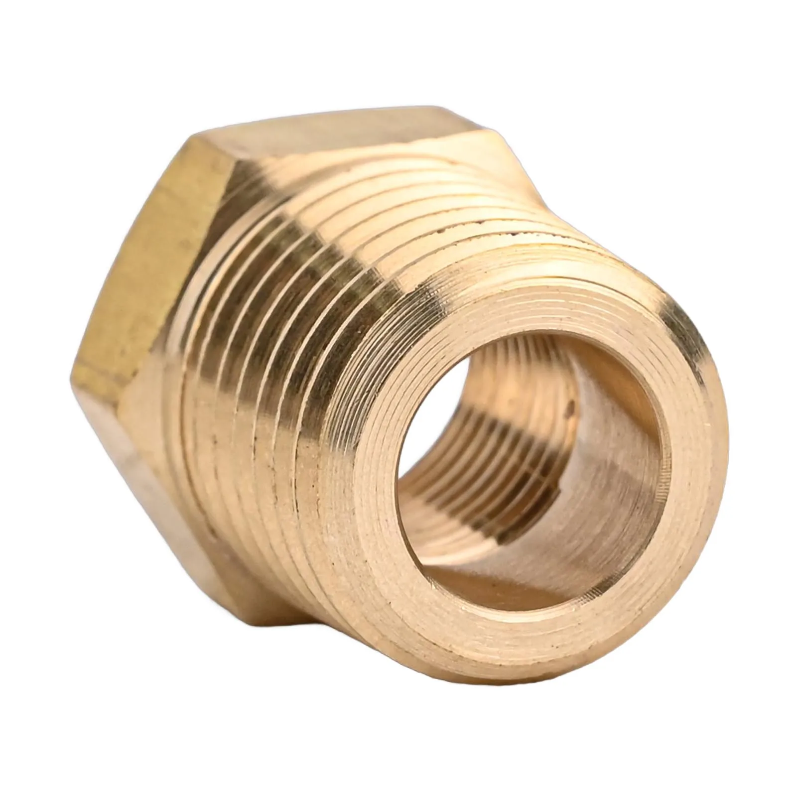 Stylish Brass 14 NPT Male To 18 NPT Female Pipe Reducer Adapter 1/4 Male to 1/8 Female Gold Color Coated