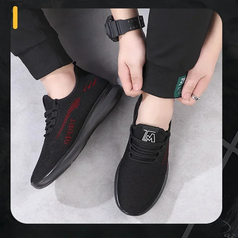 2024 New Men's Sports Flat Shoes Casual Fashion Breathable Walking Shoes Lightweight and Comfortable Men's Shoes 4